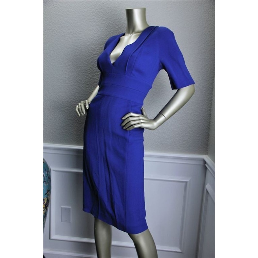 NWT NARCISO RODRIGUEZ Stretchy Bright Blue Fitted Dress 10 - Picture 4 of 7